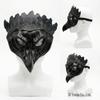 Halloween Krähenfeder Maske - PU Vogelmaske für Cosplay und Karneval