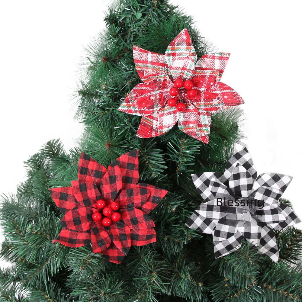 European Stunning Style Christmas Flowers Crafted From Luxurious Fabric Decor For