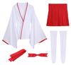 [Pure Ribbon] Plus Size Mini-Length Shrine Maiden Outfit Set with White Knee-High Socks - Japanese Clothing Cosplay - TOKYO GOODS MARKET (XXL)