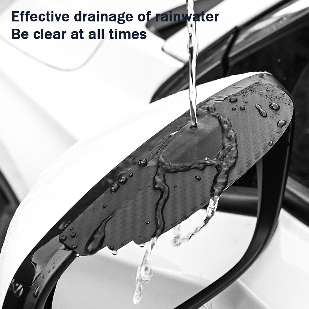 2 шт., карбоновое волокно, чехол от дождя на зеркало заднего вида автомобиля, солнцезащитный козырек, боковое зеркало для бровей, защита от дождя, автозащита