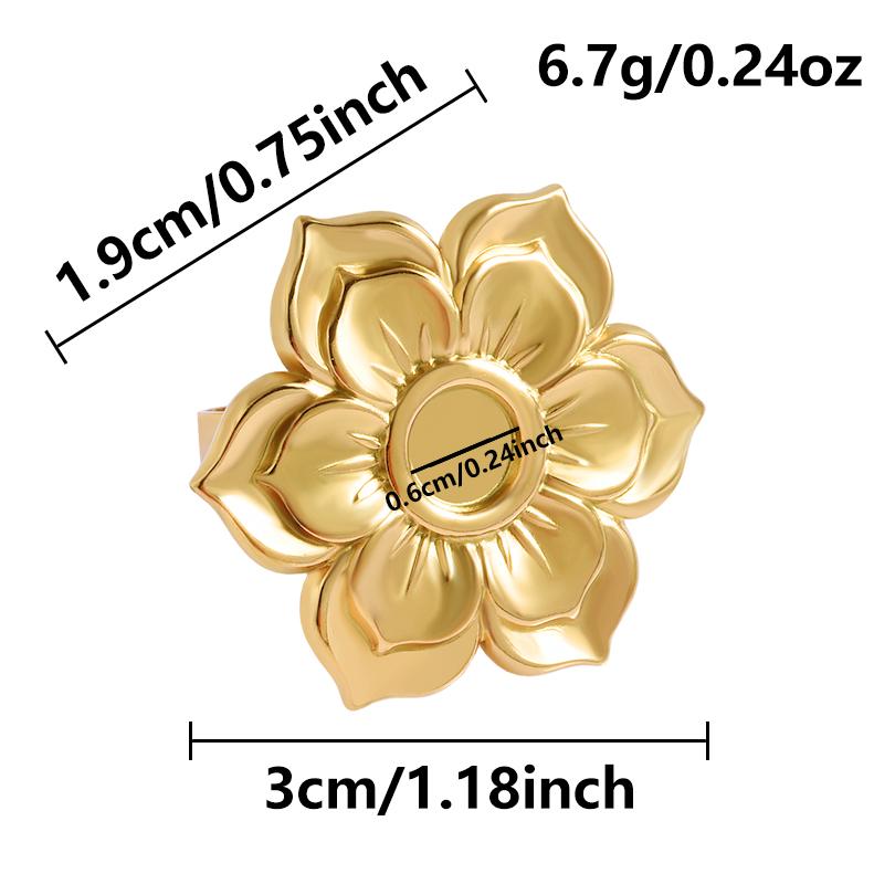 1/5 Stück Echtvergoldeter Cabochon-Ring Rund Oval Leere Tablettbasis Edelstahlringe Für Damen Herren Handgefertigte Emaille-Accessoires