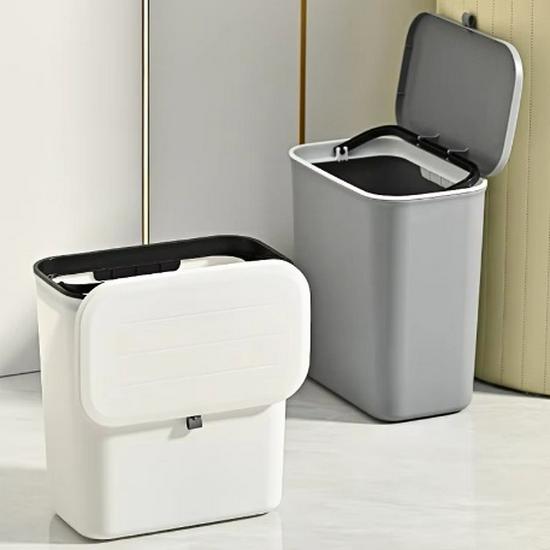 Large Capacity Wall-Mounted Trash Can with Lid for Kitchen, Office, and Bathroom