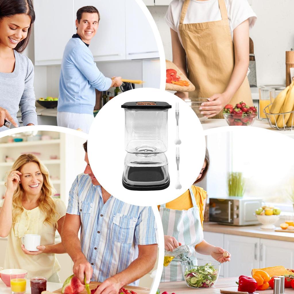 Food Container Clear Square Leakproof Airtight Pickle Jar For Grounds Cereal Sugar Tea Dried Goods Nuts Flour Kitchen Home