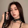 Vintage Bell Choker Collar Necklace with Leash for Women Punk Gothic Jewelry