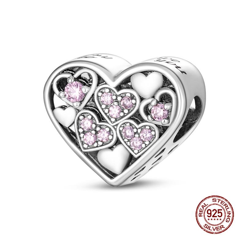 Original Charmscopper Colorful Heart Charms Beads Fit 3Mm Original Bracelet Necklace Womens Diy Fine Jewelry Gift