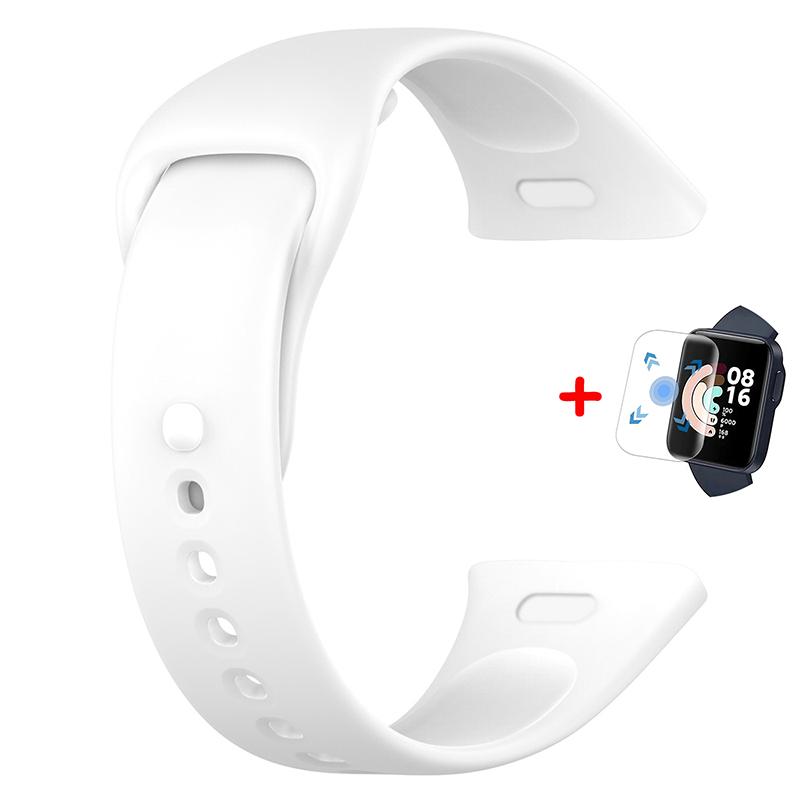 Silicone Band For Xiaomi Redmi Watch 3 Active Strap Replacement Watchband Bracelet For Redmi Watch 3 Lite With Screen Protector