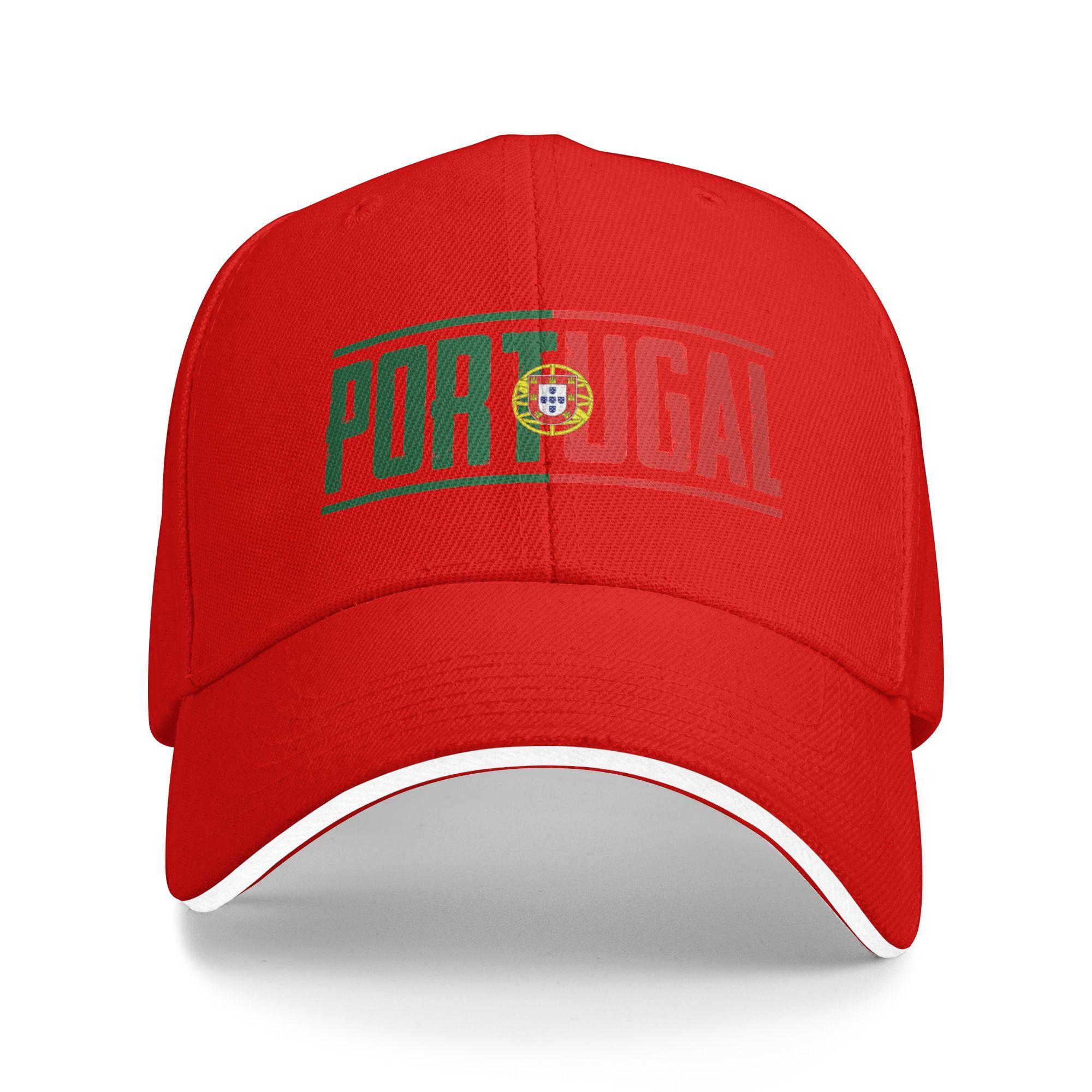Unisex Portugal Flag Portuguese Outdoor Hat Adjustable Cap Casual Baseball Cap Sunscreen Sunshade One Size