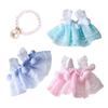 Beautiful Hamster Lace Skirt with Pearl Necklace Handmade Animals Princess Dress Comfortable Small Pet Vest Indoor Outdoor