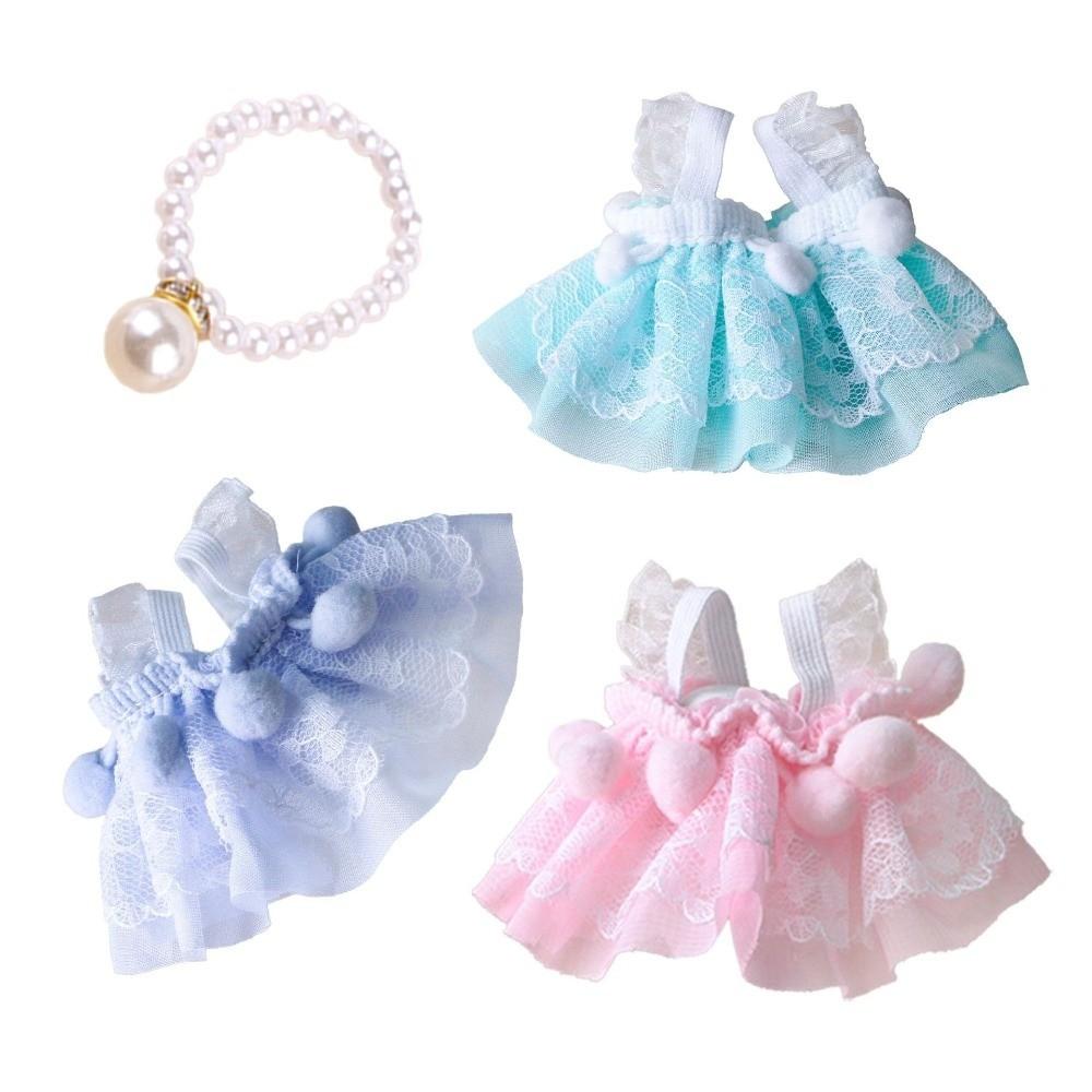 Beautiful Hamster Lace Skirt with Pearl Necklace Handmade Animals Princess Dress Comfortable Small Pet Vest Indoor Outdoor