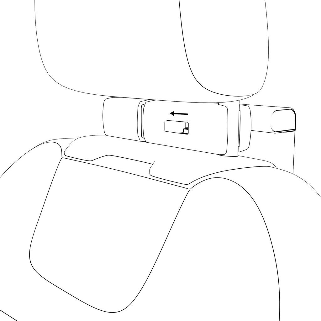 Aluminum Car Seat Phone Holder & Desk with Magnetic Headrest Attachment