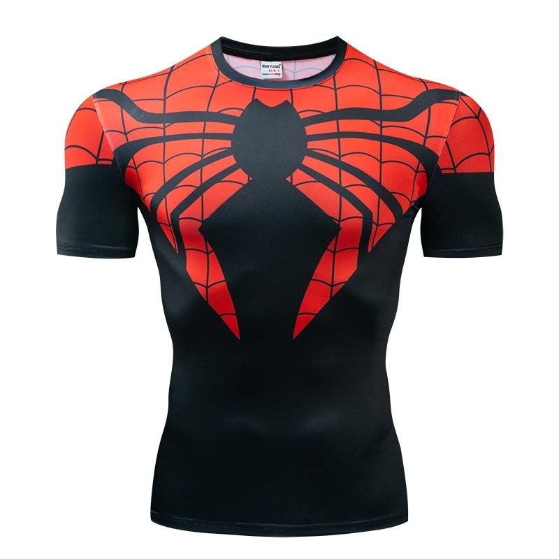 Spiderman Batman Superhero 3d Print Gym Tshirt Men Fitness Tee Compression Tops