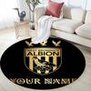 Benutzerdefinierter Name West Bromwich Albion Runder Teppich, Teppich für Wohnzimmer Schlafzimmer Sofa Spielzimmer Dekor, Rutschfeste Fußmatte