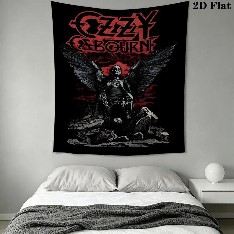 Ozzy Osbourne Wall Tapestry Aesthetic Wall Hanging Printed Fabric Blanket Decorative Tapestries for Bedroom Living Room Home Decor