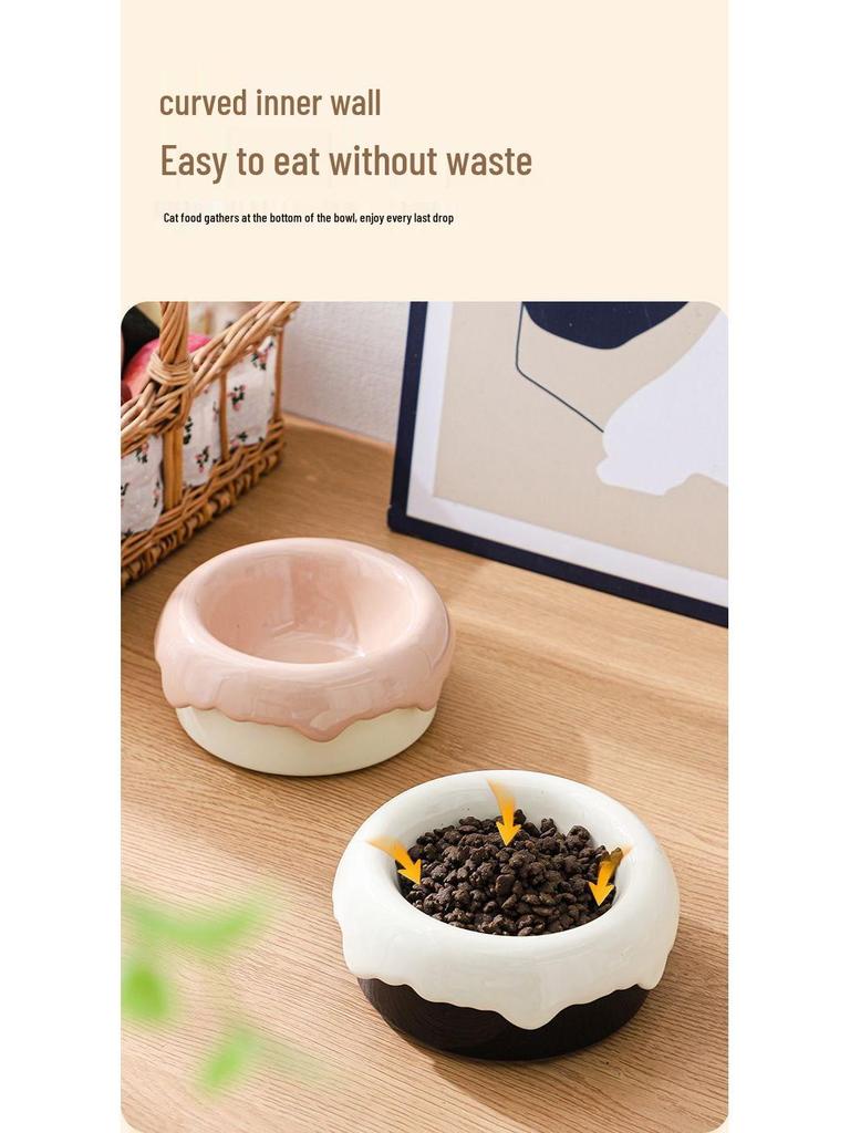 Ceramic Cat & Dog Anti-Tip Food Bowl With High-Leg Design