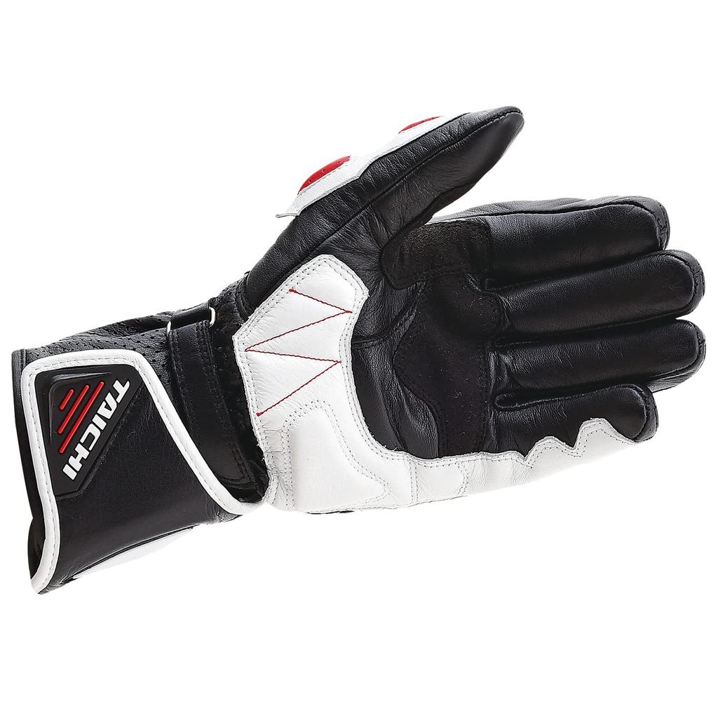 RS Taichi Racing Road Race Size S GP-X Gloves, Leather, White/Black, [NXT053]