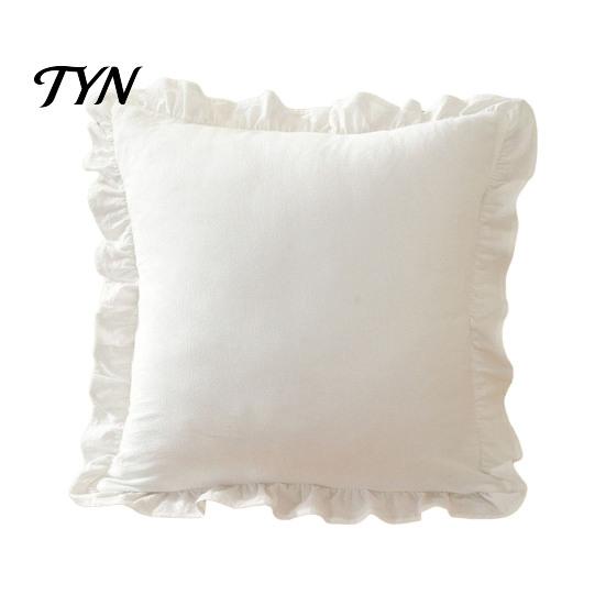 Federe Minimaliste Moderne per Cuscini, Copricuscino Ruffle, Fodera a Quadri in Cotone con Bordo Arricciato, 18x18 Pollici Accessori per la Casa del Soggiorno 20x12