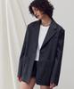 Re Rhee Over-Fit Single Leather Jacket Black