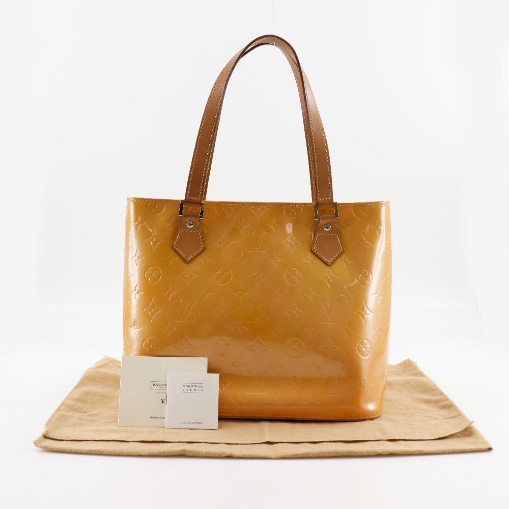 LOUIS VUITTON Houston Tote Bag M91054 Rose yellow Monogram Vernis Women Used