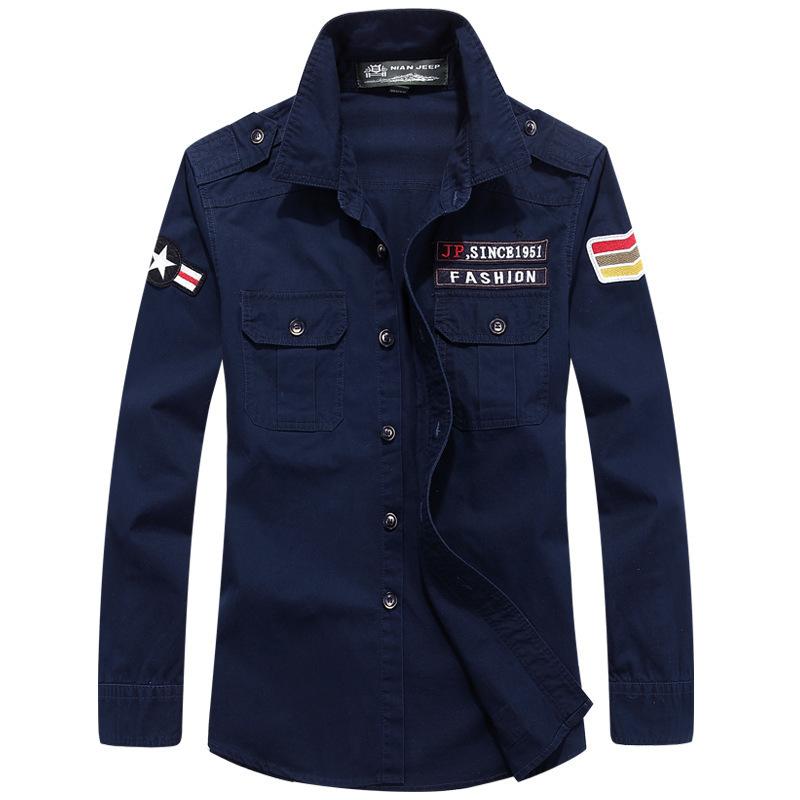 Autumn Long Sleeve Shirt Men's Outdoor Casual Cotton Shirt