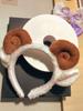 Cartoon Cute Ram Horn Plush Headband - Lambswool Christmas Hair Accessories for Slimming Face