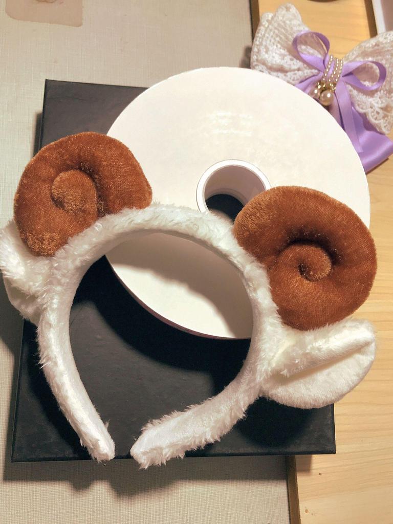 Cartoon Cute Ram Horn Plush Headband - Lambswool Christmas Hair Accessories for Slimming Face
