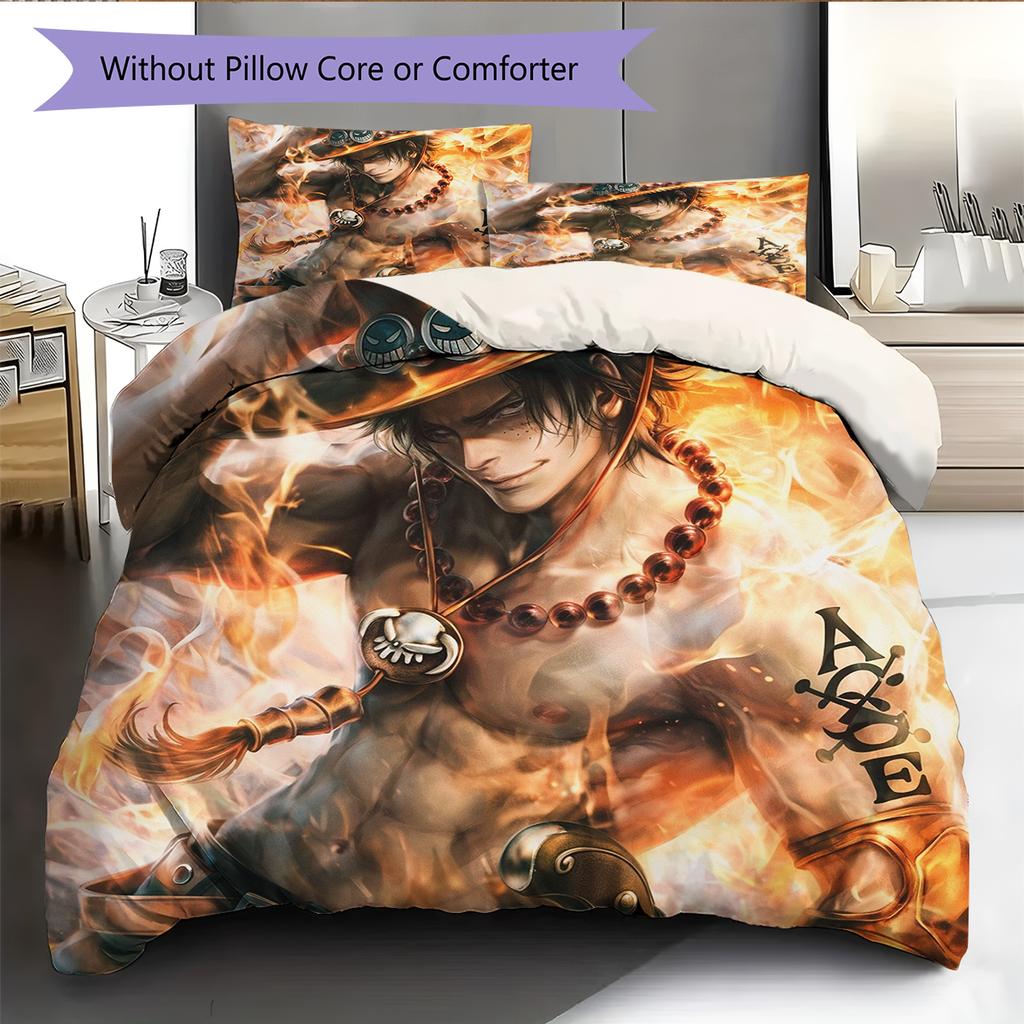 Cartoon Pattern Bedding Quilt Set Quilt Cover Pillowcase Home Decoration Birthday Gift (1 * Duvet Cover + 2 * Pillowcase, Without Core)