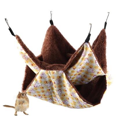 ארנב צהוב שכבה כפולה שכבת ביניים ערסל מחמם מיטה תלויה בית שק שינה לסנאי