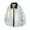 Mens Cropped Jacket Contrast Collar Utility Coat Cargo Jacket Barn Jacket Outwear with Pockets