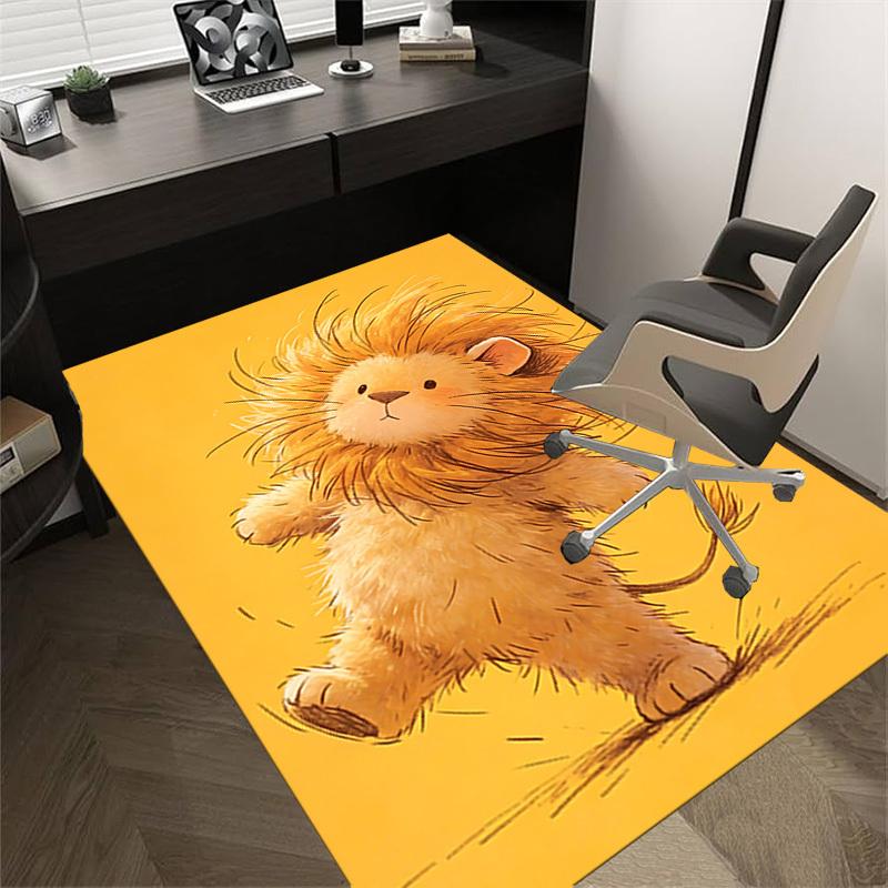 Lion Cub Pattern Area Rug, Office Carpet Indoor Outdoor Entrance Doormat, Non-Slip Soft And Comfortable, Living Room, c122015