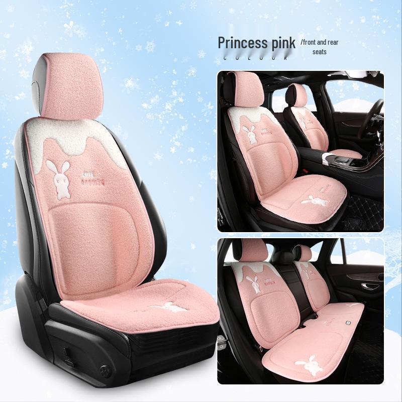 Universal Plush Winter Car Seat Cushion - Thick, Warm, Goddess Style for Five-Seaters