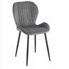Upholstered Velvet Chair In Gray with Quilting for the Furnitex Living Room