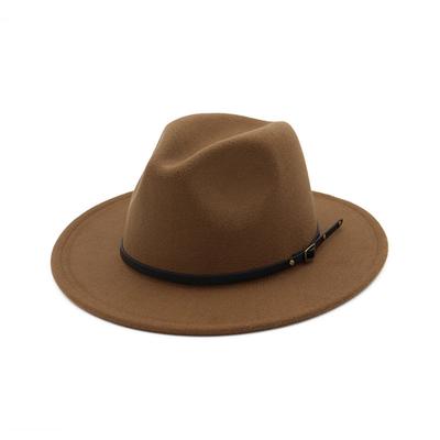 Women's Wool  Outback Hat Panama Hat Wide  Women Belt Buckle Fedora Hat