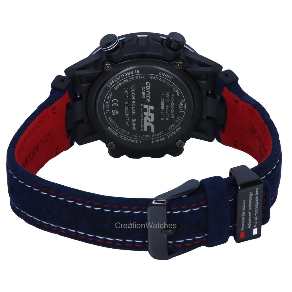Casio Ceas de bărbați Edifice Analog Digital Honda Racing Collaboration Smartphone Link Cadran negru Solar ECB-2000HR-1A 100M