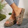 Women Platform Slippers New Summer Women Shoes Designer Flat Sandals Outdoor Floral Ladies Beach Slippers Slides Plus Size 42