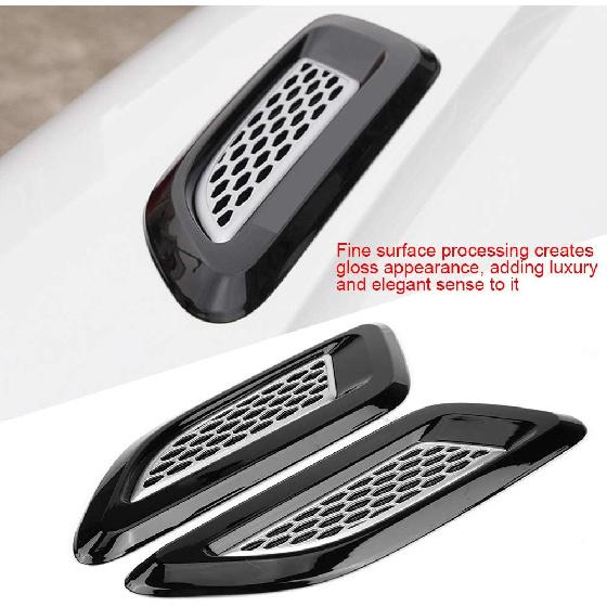 Car Exterior Outlet Wing Trim Grille Side Scoop Hood Cover Exterior Hood Air Vent Outlet Wing Trim Cover Intake Scoop Turbo Bonnet Vent Decor for