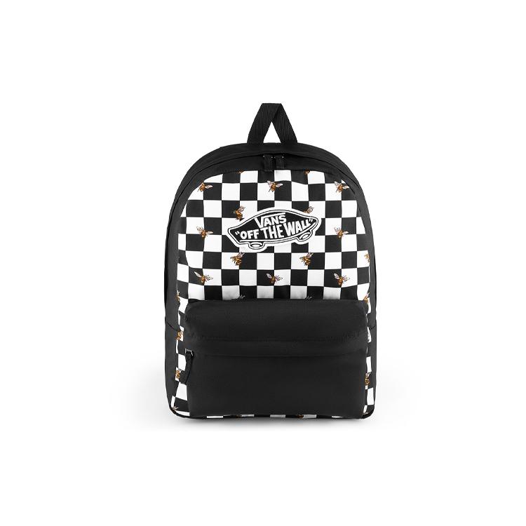 New Vans Polyester Backpack Regular Unisex Black White Checkerboard VN0A3UI6YZT