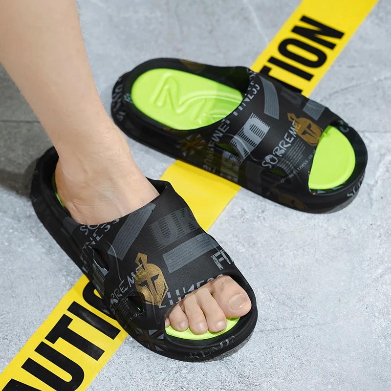 Zomer Hoge Kwaliteit Slippers Heren Antislip Mode Heren Strand Schoenen Dikke Zool Slijtvast Tuinschoenen Nieuwe Herenschoenen46