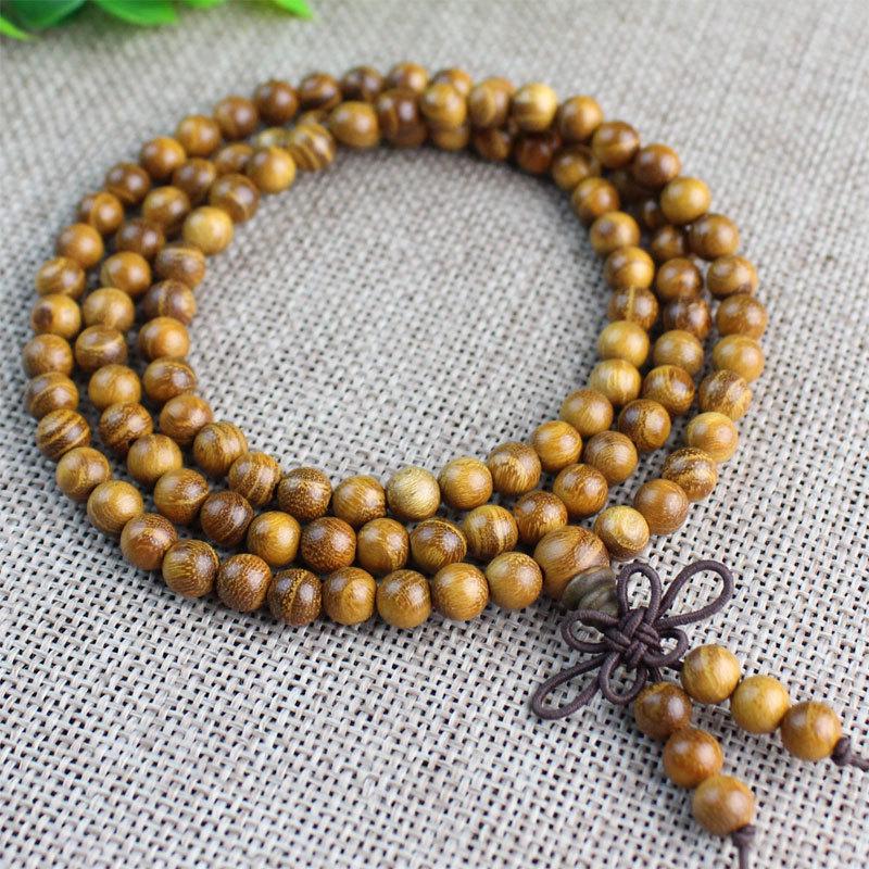Zhemu 2.0 Yellow Sandalwood Buddhist Bead Bracelet (108 Beads) for Men and Women