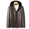 Yalu Herren 2025 Kapuzen-Mode-Kunstlederjacke
