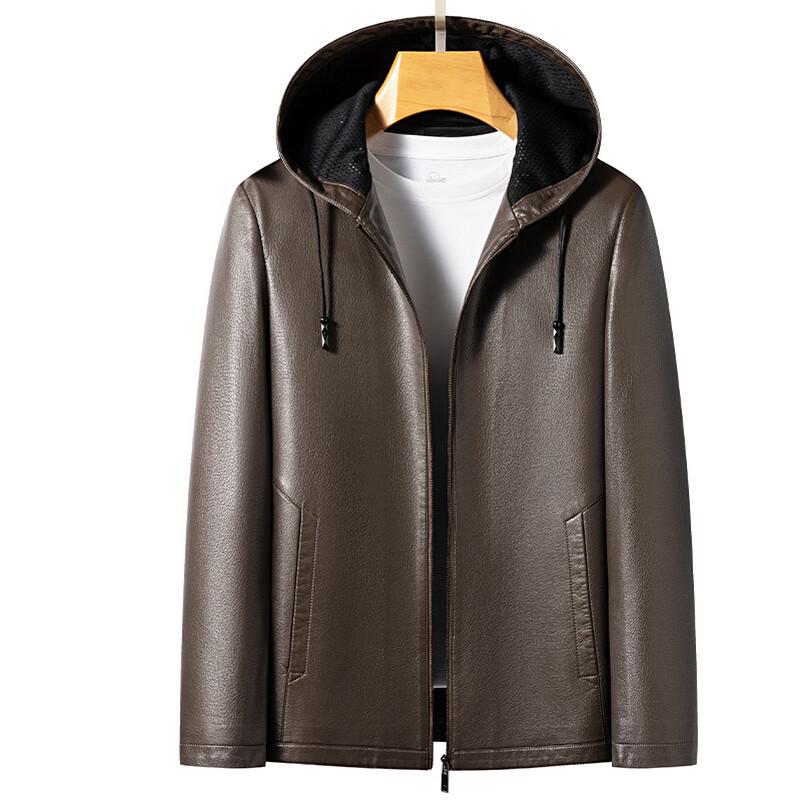 Yalu Herren 2025 Kapuzen-Mode-Kunstlederjacke