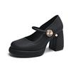 Fashion Aphixta Patent Leather 8cm High Heels Mary Janes Round Toe Platform Women Shoes Elegant Pumps Plus Size 43 tacones para mujer