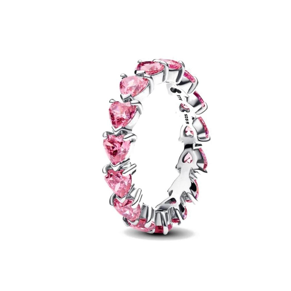 Boże Narodzenie Srebro 925 Korona Serce Kwiat Skrzydło Cyrkon Błyszczące Pierścionki Dla Kobiet Biżuteria Fine Jewelry ślub Rocznica Prezenty