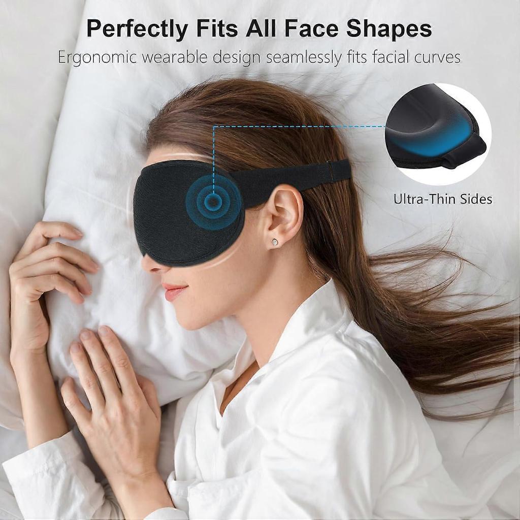 100% lichtblockierende Schlaf-Augenmaske für Männer und Frauen, druckfreie Schlaf-Augenmaske - ergonomisches Design 3D-hohle Augenmaske, praktisch für e