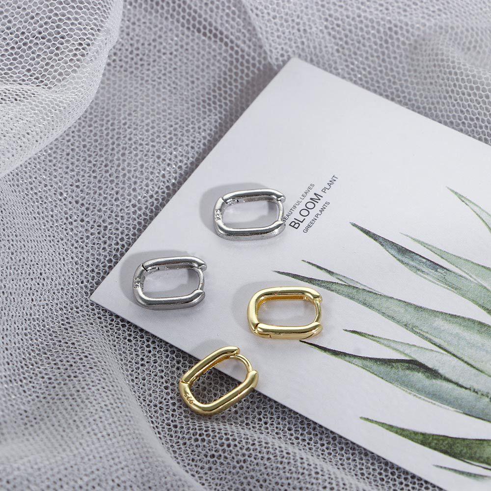 Simple Geometry Circle Women Men Silver Plated Party Accessories Hoop Earrings Huggie Earrings Fashion Jewelry Gift Ear Clips
