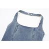 Women's Slingback Denim Mini Dress - Trendy Backless Design, Summer - Ready Fashion Halter Denim Skirt