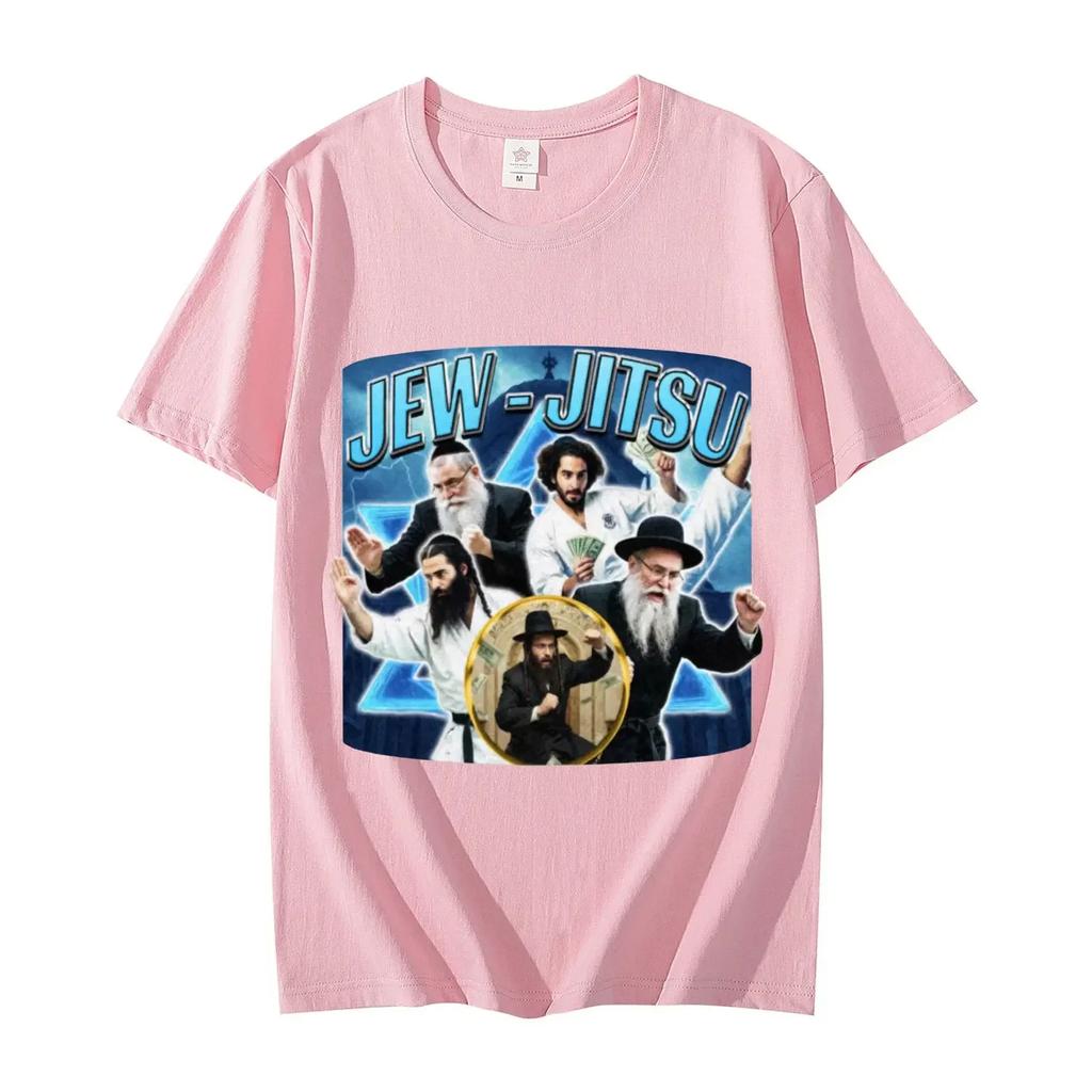 Vtipná židovská memová grafická trička Jew-Jitsu Vintage Y2k Tričko s krátkým rukávem Letní móda Ležérní trička