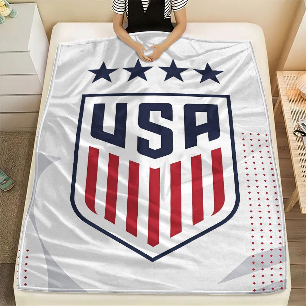 USA Fußball bedeckte Flanelldecke, weicher Überwurf für Schlafzimmer Sofa, waschbar, Fußballfanartikel, tolles Geschenk.