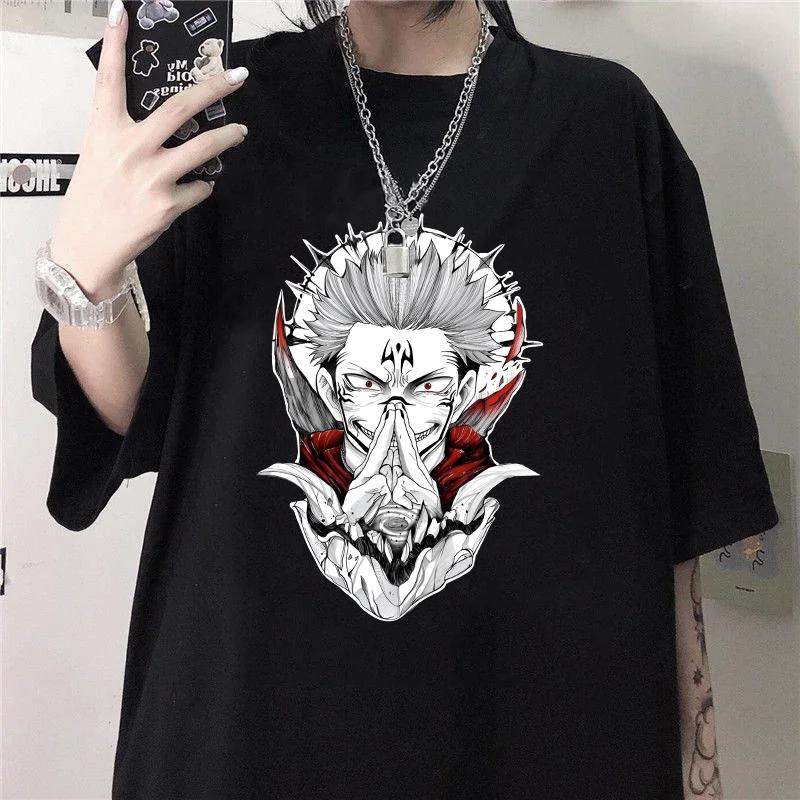 New Funny Anime Ryomen Sukuna Printing T-shirts for Women Men Summer Tee Shirt Casual Short Sleeve Round Neck Tops T-shirts