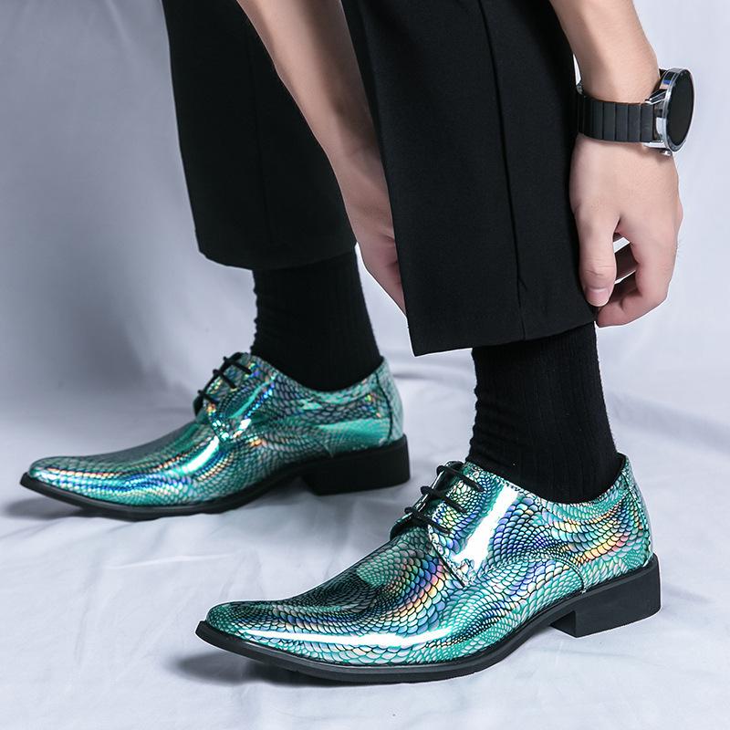 Large Size Men's Shoes Casual Leather Shoes Men's Fashion Pointed Small Leather Shoes Trendy Fashion Casual Shoes Groom Shoes