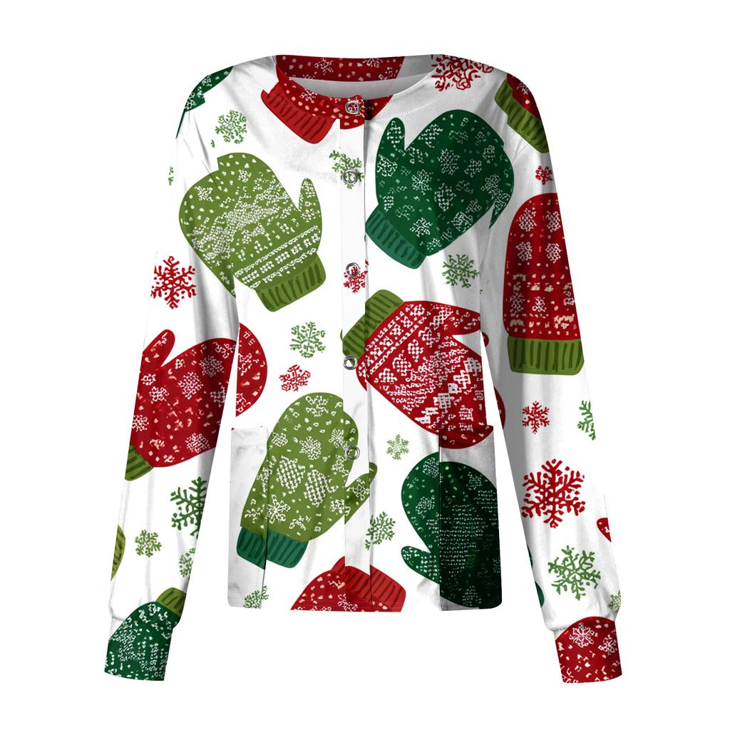 Women's Casual Long Sleeve Single Breasted  Printed Dry-nurse Top